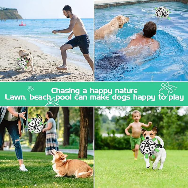 World Cup Dog Toys Soccer Ball with Straps Interactive Dog Toys for Tug of War Puppy Birthday Gifts Dog Water Toy Pet Tug Toy Durable Pet Balls for Sm