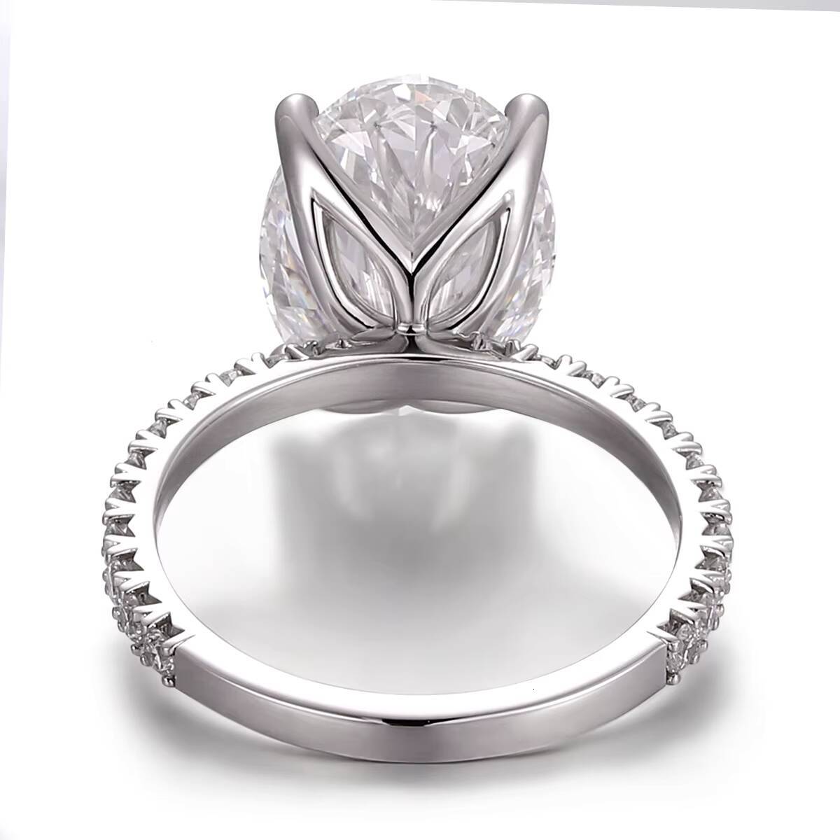 Customizable Designer 18K 14K 10K Solid Gold Fine Jewelry Rings Oval Cut D VVS Lab Grown Diamond Ideal Wedding Engagement Gift