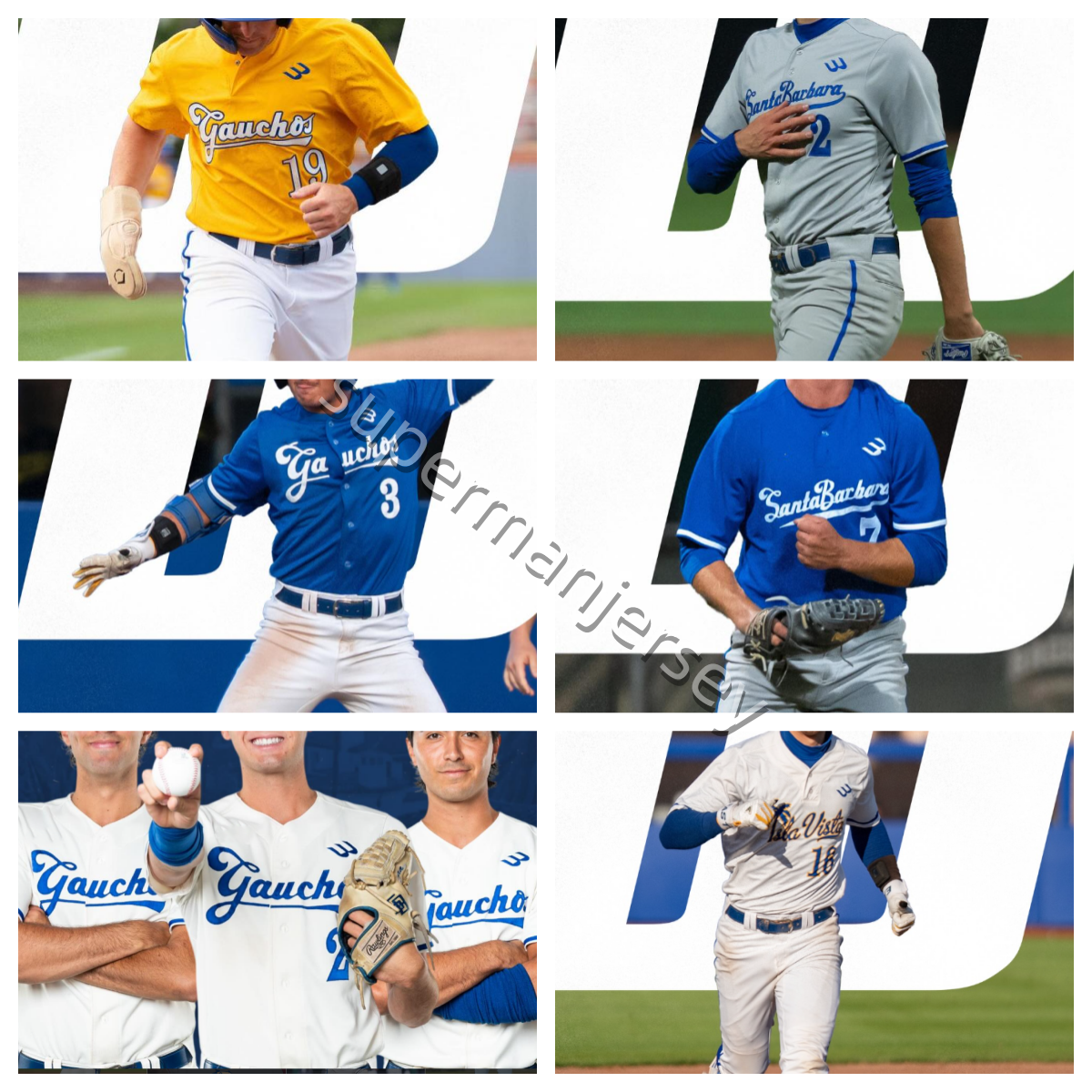 2026 Custom UC Santa Barbara (UCSB) Gauchos baseball Jersey Colin Beazizo Jackson Flora Rowan Kelly Jonathan Mendez Cole Tryba Jack Haferkamp Aber Peterson