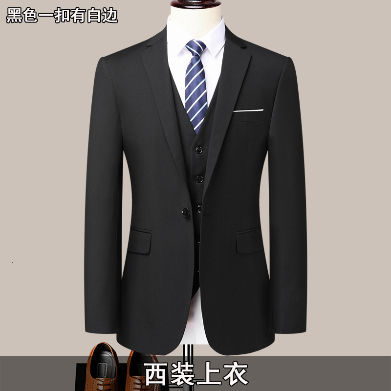 New Mens Suit Professional Blazer Suit for Men Office Work Professional Wear Black Navy Gray Two-Button Formal Trousers