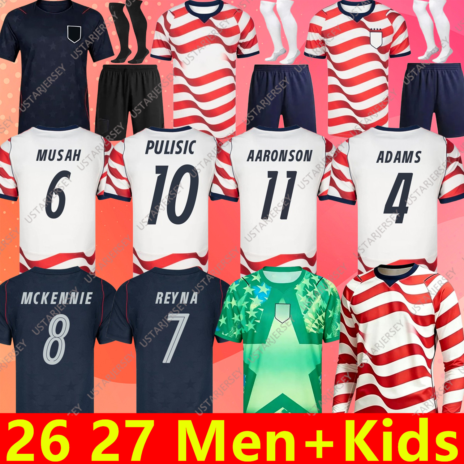 2026 2027 PULISIC MCKENNIE Football Jersey ERTZ ALTIDORE PRESS WOOD MORGAN LLOYD 25 26 27 America world cup 2026 Football Shirt United States USA USMNT PLAYER Men Kits