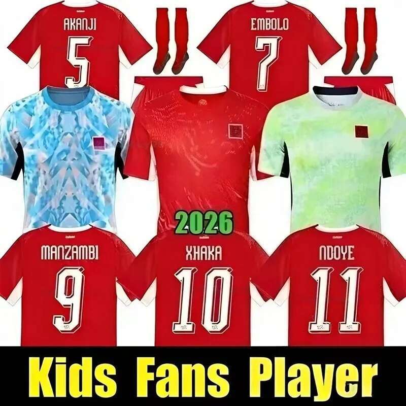 2026 World Cup Switzerland National Team Soccer Jerseys 26 27 ELVEDI AKANJI ZAKARIA SOW RIEDER EMBOLO SHAQIRI home away Football shirts mens kids kit