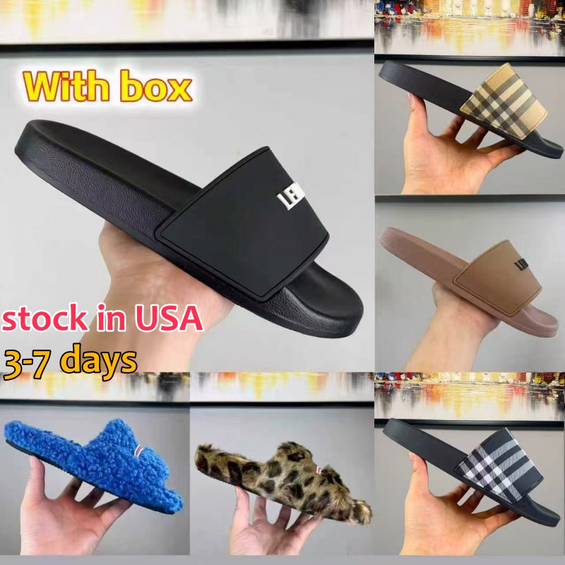 Fashion slipper sliders Paris slides sandals slippers for men women Hot Designer unisex Pool beach flip flops With box Size 35-46