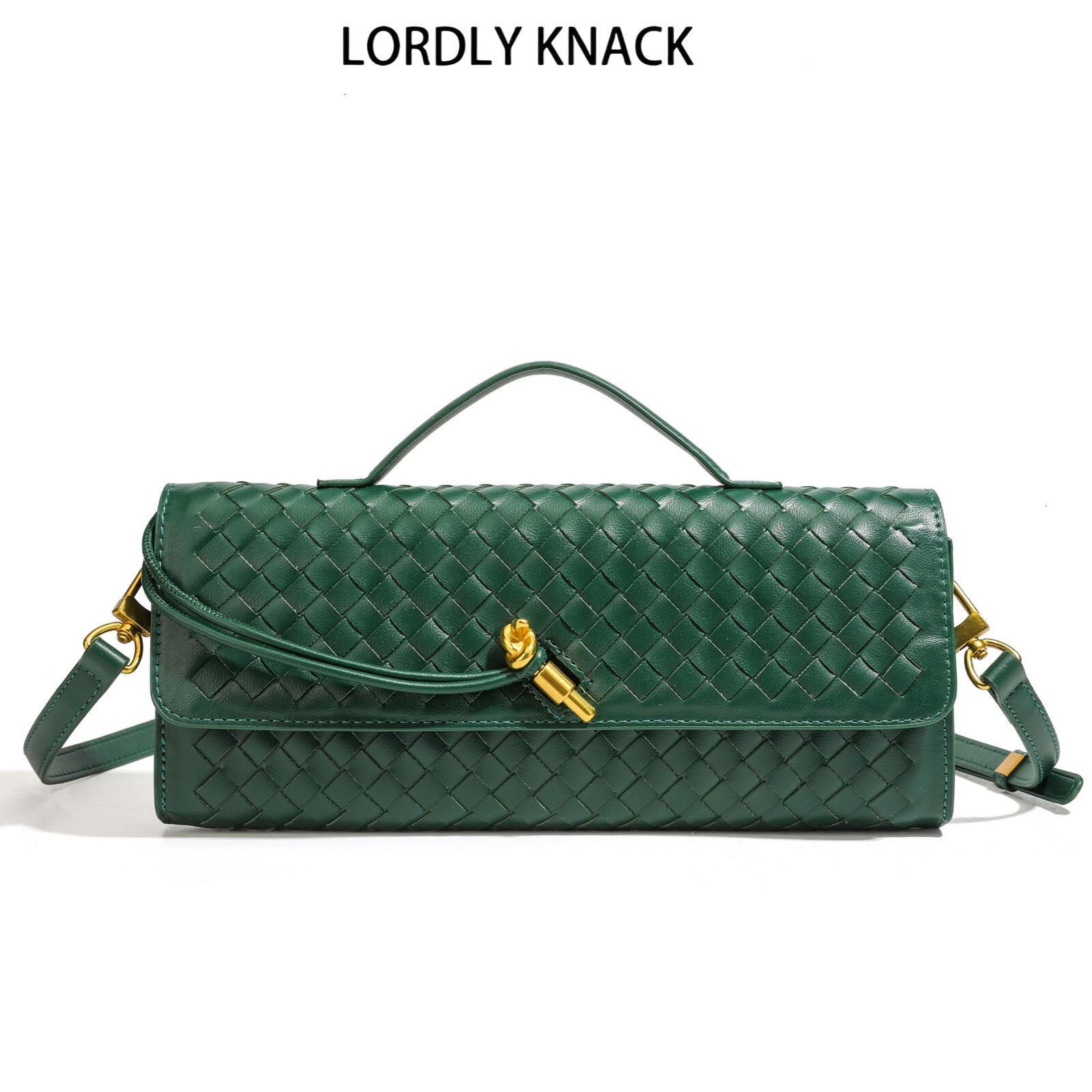 LORDLY KNACK Woven Horizontal Handheld Evening High-End Baguette Single Shoulder Crossbody Accordion Bag - view 3