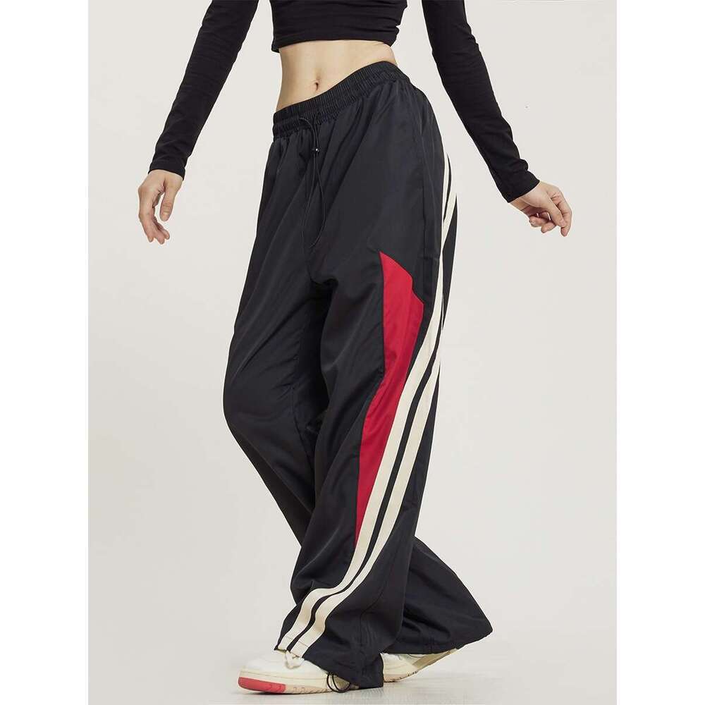 Y2k Harajuku Retro Street Jogger With Elastic Waist, Patchwork Design, High-Waisted Loose Wide-Leg Sports Pants Sweatpants Casual Pants Running pants