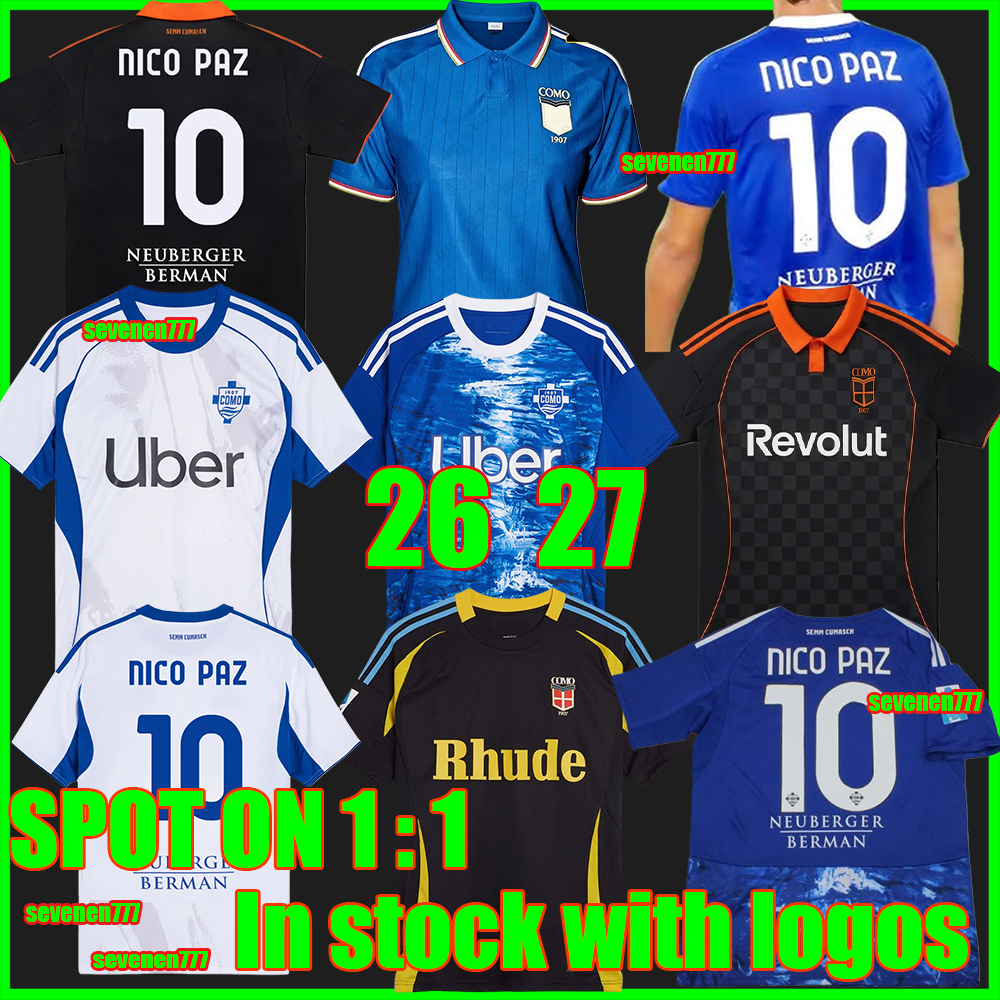 26 27 Como Jerseys 25 26 27 NICO PAZ DOUVIKAS Como 1907 jerseys maglia como kids kit sets football Jersey shirts Kit Como Jerseys 26 27 como men top