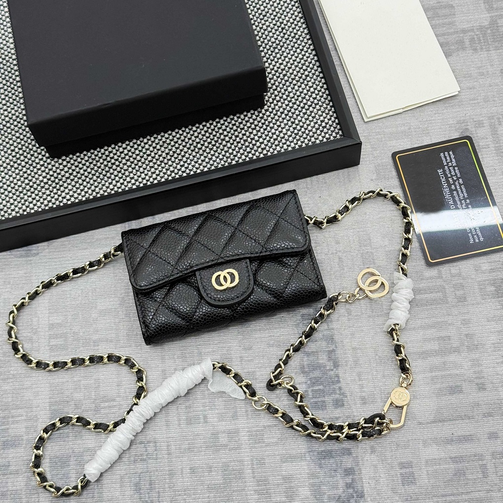 designer wallet Sheepskin Wallets Card Holders Lambskin Chain Bags Mini Shoulder bag Solid Colors Metal Chain Cute mini wallet bag mini handbag .