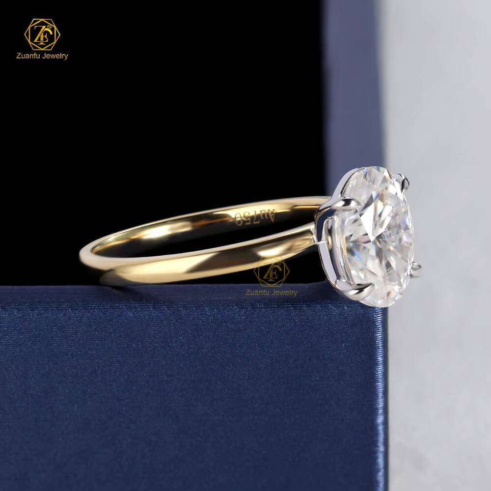 14K Solid Gold Solitaire 25carat Oval Moissanite Ring Engagement Vvs Moissanite Engagement Ring