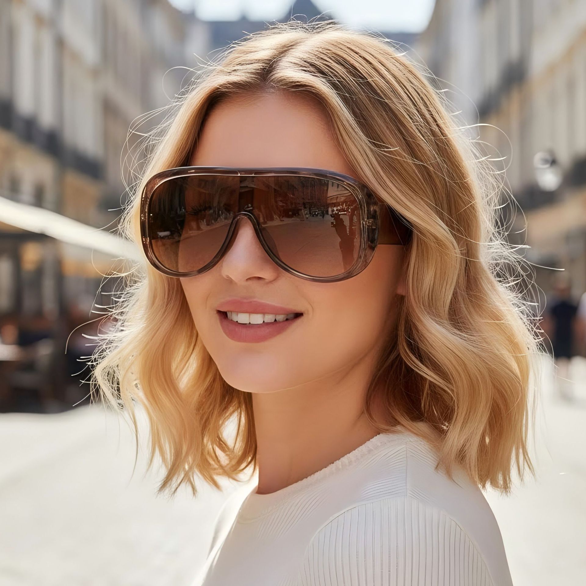 New Large Frame Personality Versatile Street Style Internet Celebrity Sunglasses Unisex Fashion Show Trendy Glasses