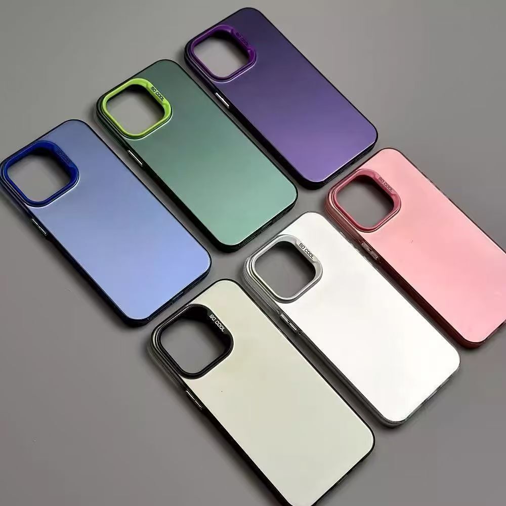 Factory-supplied colorful two-in-one acrylic electroplated hard back soft edge silver case material for Apple 17 mobile phones