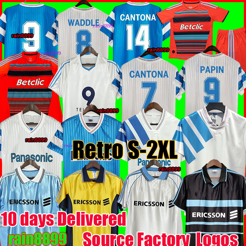 Retro Marseille Papin Cantona WADDLE #8 Soccer Jerseys Vintage Classic football Shirts 1990 1991 Maillot de foot maillot om retro soccer jersey marseille retro home