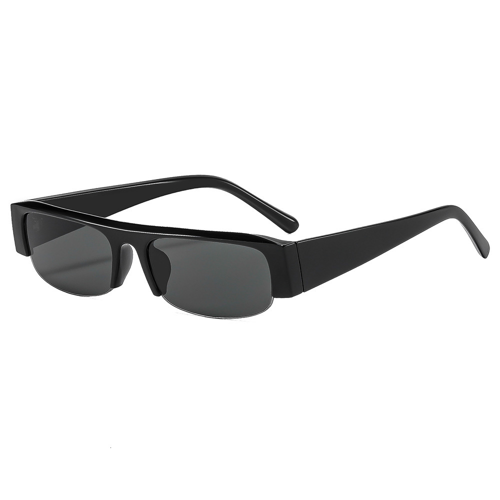 Fashionable Korean-style new small-frame square half-frame sunglasses, versatile street style sunglasses for women, trendy UV protection glasses