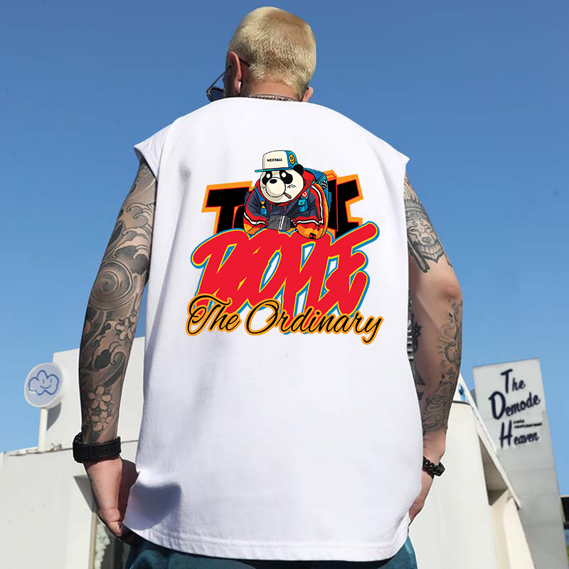 2026 Summer Men's American Fun Letter Print Cotton Tank Tops | Trendy Loose Couples Sleeveless Tees
