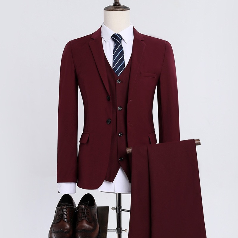 New Mens Suit Professional Blazer Suit for Men Office Work Professional Wear Black Navy Gray Two-Button Formal Trousers