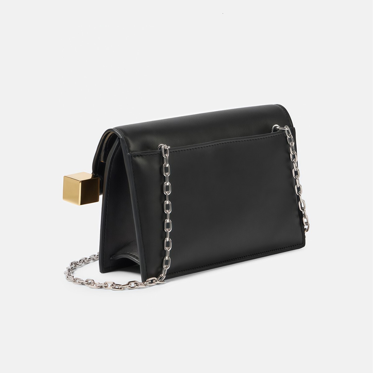 New trendy rolled-edge chain bag, versatile foldable clutch for shoulder or crossbody wear, light luxury with a high-end feel, evening bag