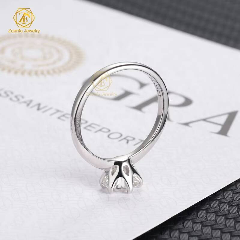 6 Prongs Moissanite Women Ring Plain Ring Band 14K White Gold 1CT D VVS1 GRA Certificate Diamond Rings for Wedding