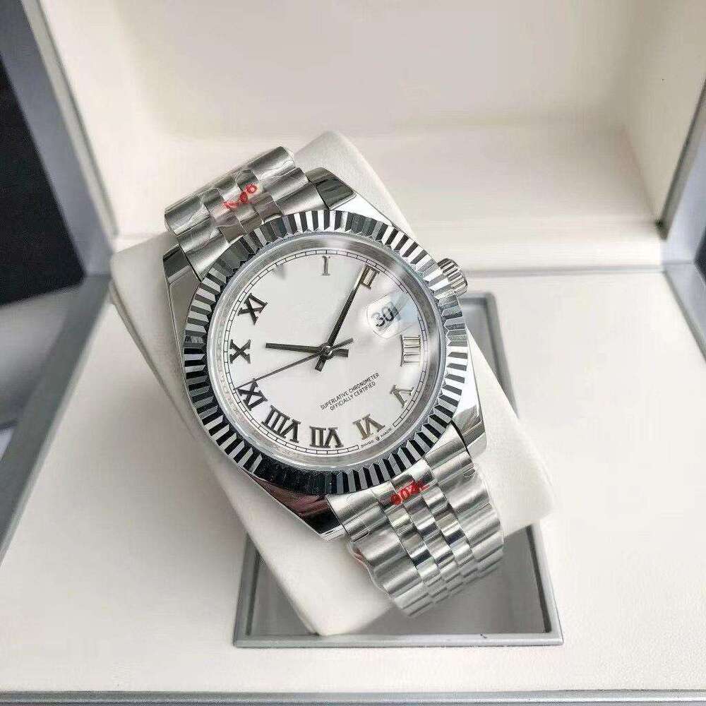 Luxury Men Automatic Mechanical Watch - 41mm Two-Tone Gold & Stainless Steel Wristwatch with Diamond-Accent Dial, Date Display & Fluted Bezel, Waterpr