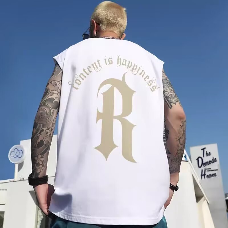 Summer Men's Trendy Chinese Style Tank Tops | INS New Arrival Oversized Up to 300 Lbs Big & Tall Loose Sleeveless Tees