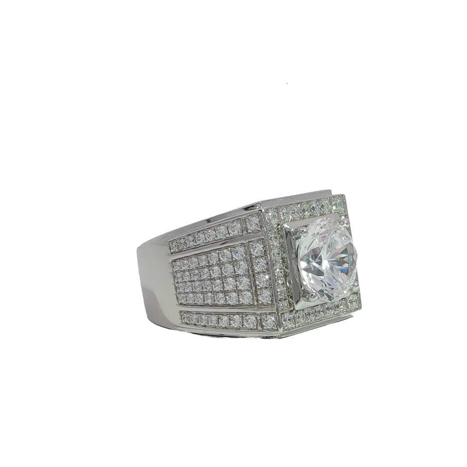 18K White Gold Luxury Mens Ring 3 Ct Empty Setting Customizable 18K White Gold Solitaire Jewelry Featuring Lab Grown Gift