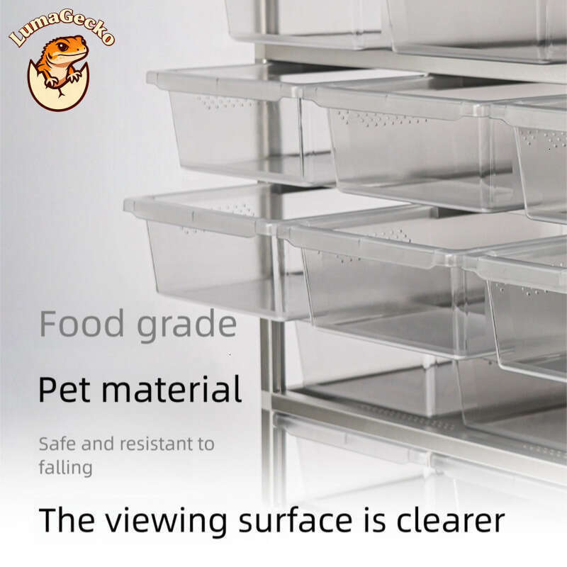 45M Series: Reptile Rack Silver Frame Aluminum Alloy White Box Reptile Enclosure Habitat Bearded Dragon Giant Leopard Gecko Snake Breeding Cage Terrar