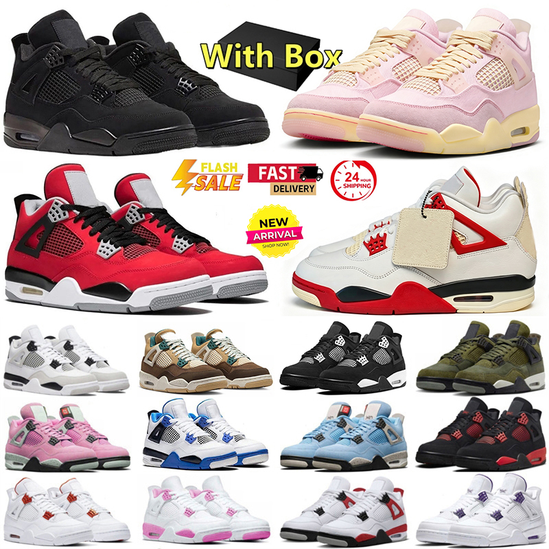 Designer Basketball Shoes 4 4s Mens 2026 Brick After Brick Pink Denim Black Cat Valentine's Day Pizza Bred Panda Light Grey Military Blue Trainers Sports Sneakers