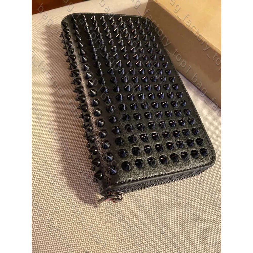 CL Designer Wallet Women Fashion Card Holder Genuine Leather Rivets Spikes Bow Crossbody Cristian Loubitin Purse Luxury Men Long Wallets Louboutinwallet E73