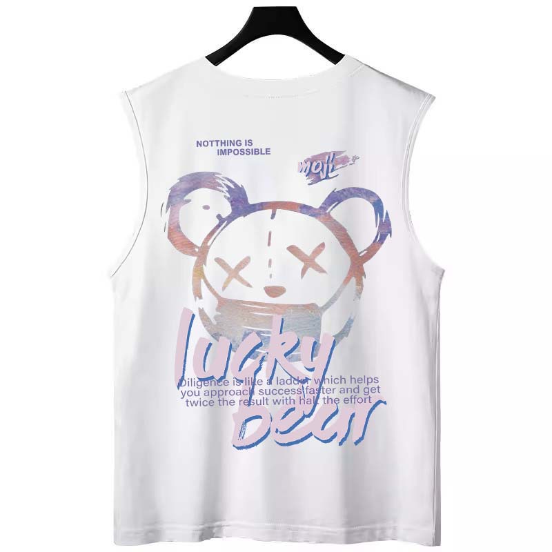 2026 Men's Printed Tank Tops | Athletic Gym Sleeveless Tees for Layering & Workout