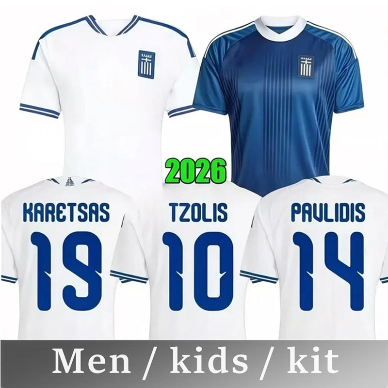 26 27 Greece Honduras Soccer Jerseys 2026 2027 Hellenic National Team Home Away TZOLIS BAKASETAS PAVLIDIS KARETSAS TSIMKAS Fans Men Football shirt Kit S-