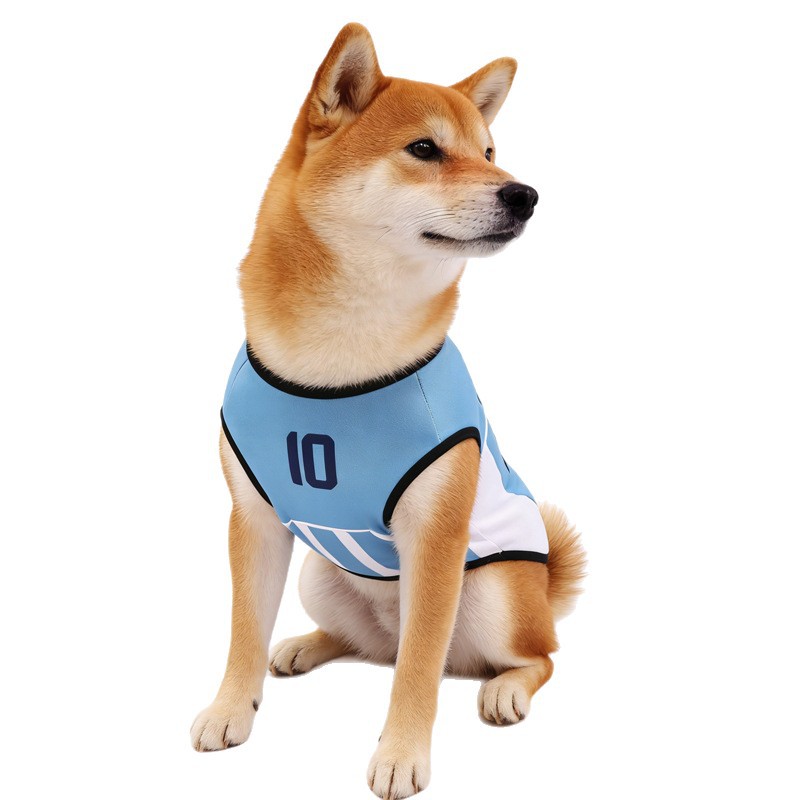 Dog soccer team vest, pets summer puppy clothing, cat clothes, thin mesh fabric, Teddy, Pomeranian, Bichon Frise