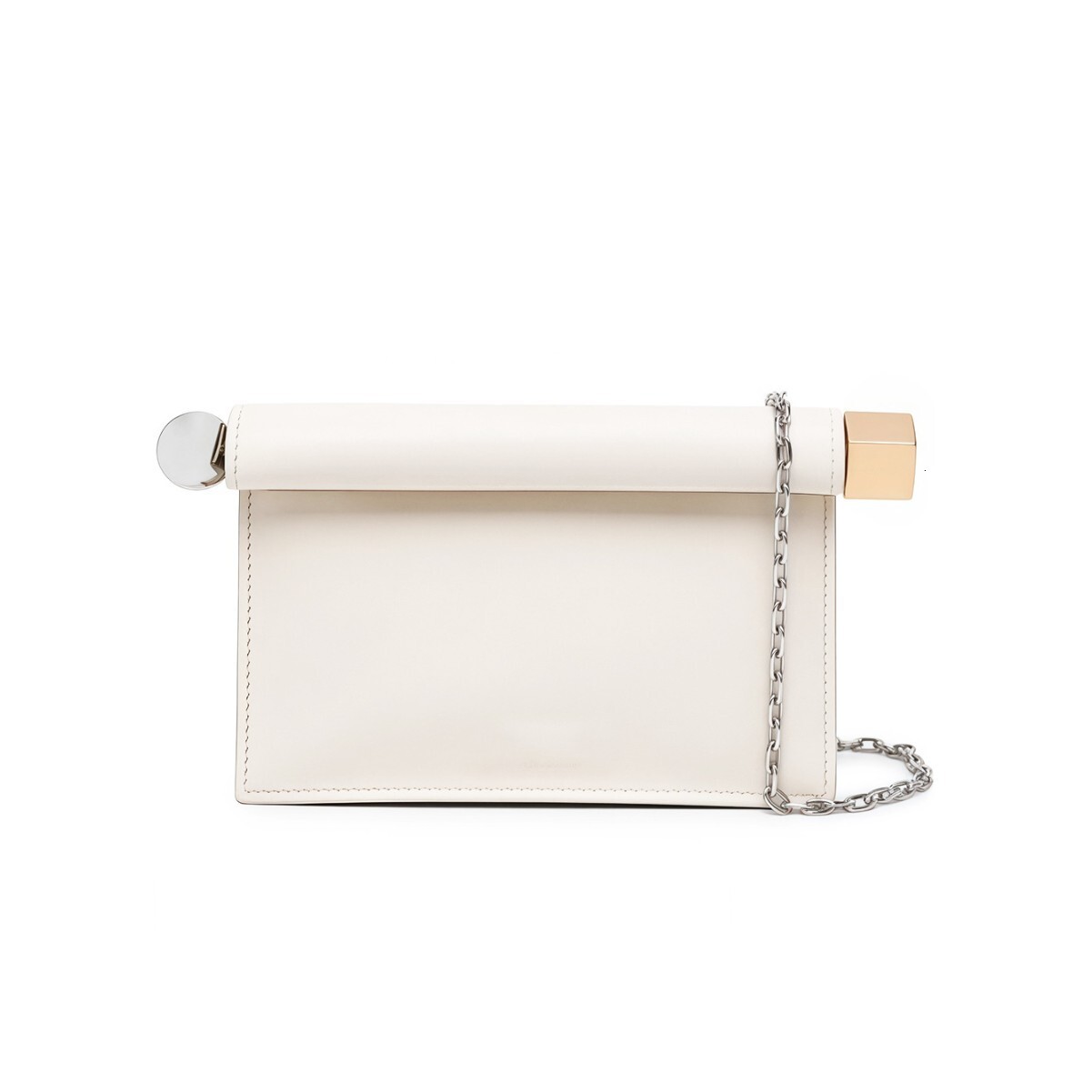 New trendy rolled-edge chain bag, versatile foldable clutch for shoulder or crossbody wear, light luxury with a high-end feel, evening bag