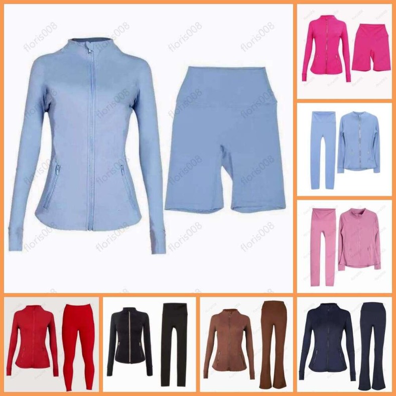 Workout set Women Yoga Sets jackets shorts leggings skirt Push Fitness sets High Waist Sports Jackets Zip Up Coat Elastic Sportswear Outfits Pants Gym Suits jhc