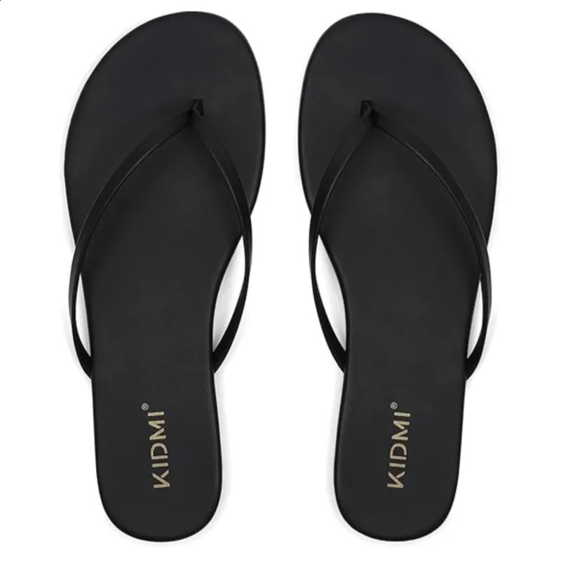 Comwarm 2026 Thong Flip Flops for Women Summer Beach Sandals Vegan Leather Fashion Flat Slippers with Rubber Sole 260414