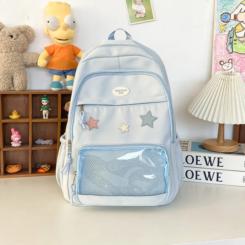 Japanese Y2k Aesthetic Star Transparent Backpack Women Students Casual Kawaii Schoolbag Girl Highcapacity Preppy Backpacks y260615 - view 7