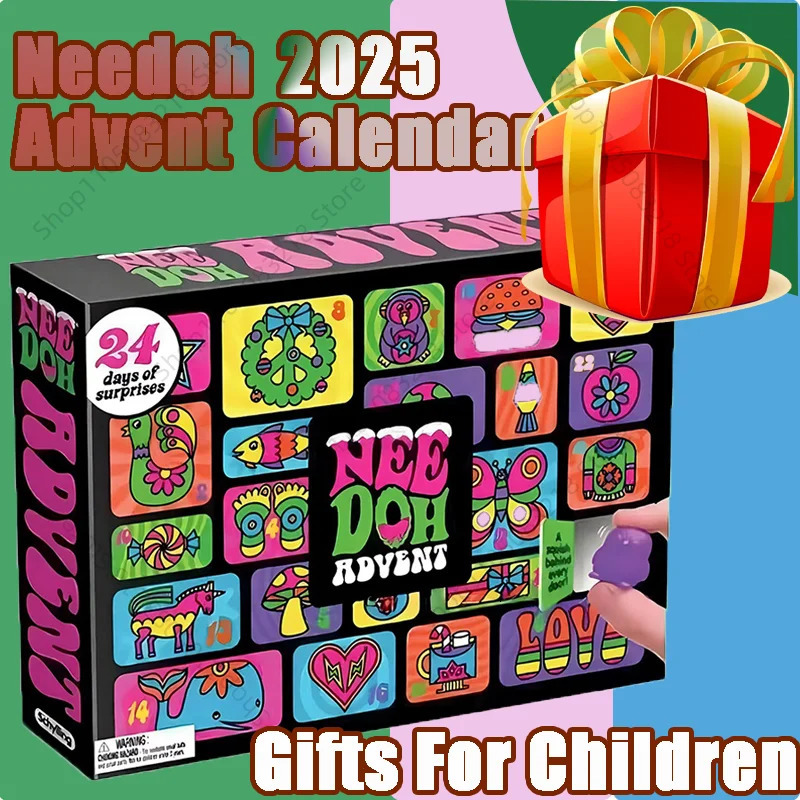 NeeDoh Advent Calendar Gift for Children 24 Day 3D PVC Dolls Countdown Christmas 2026 Year Surprise Gifts 260413