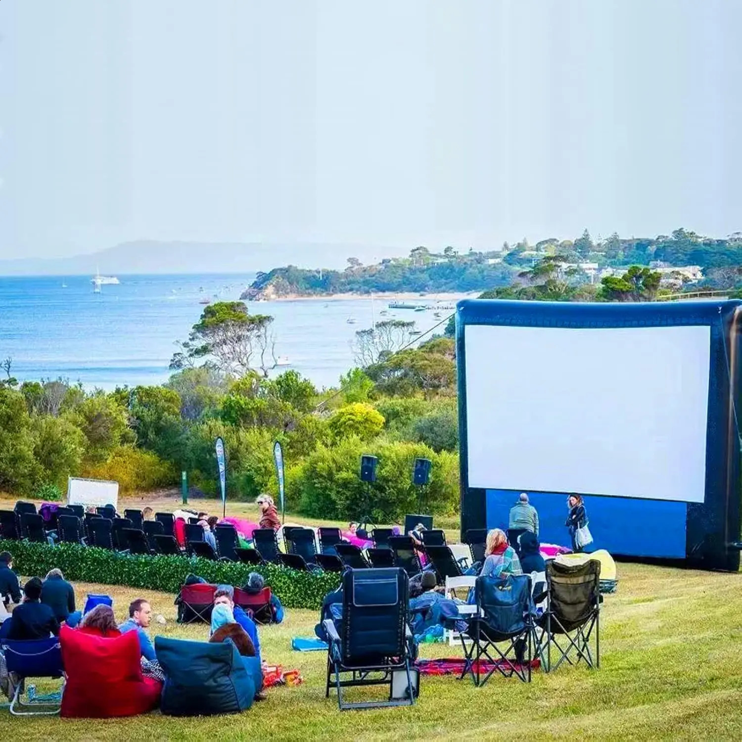 20ft Inflatable Projector Screen Portable for Outdoor Movies Front Rear Projection with Blower and Accessories 260414