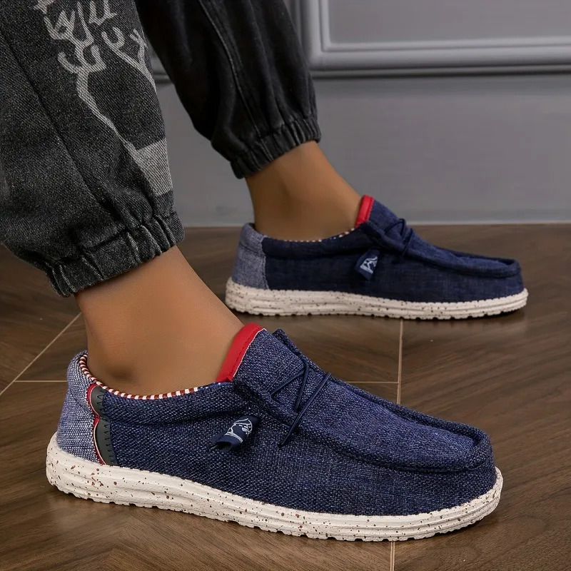 Mens Shoes Canvas Loafers Comfortable Breathable Casual Driving Vulcanized Flat Men Walking 260407