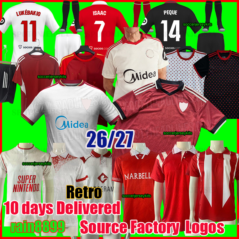 Seville jersey Y.EN NESYRI soccer jerseys Sevillas SERGIO RAMOS ISAAC camiseta 2026 football shirt L. OCAMPOS LUKEBAKIO RAFA MIR SUSO SOW Retro 91 92 93