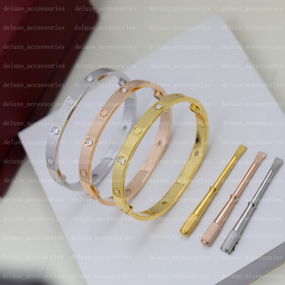 Designer Bracelet Bangle Non Tarnish Screw Bracelet Women Bracelets With Screwdriver Fine Gold Jewelry Party Gift With Box