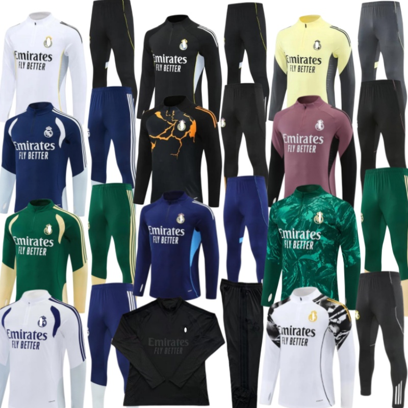 2025 2026 27 RealEs chandal madridEs soccer Tracksuit sets MBAPPE TRAINING VINI JR BELLINGHAM 24 25 mens kids kits football training survetement sets 6666