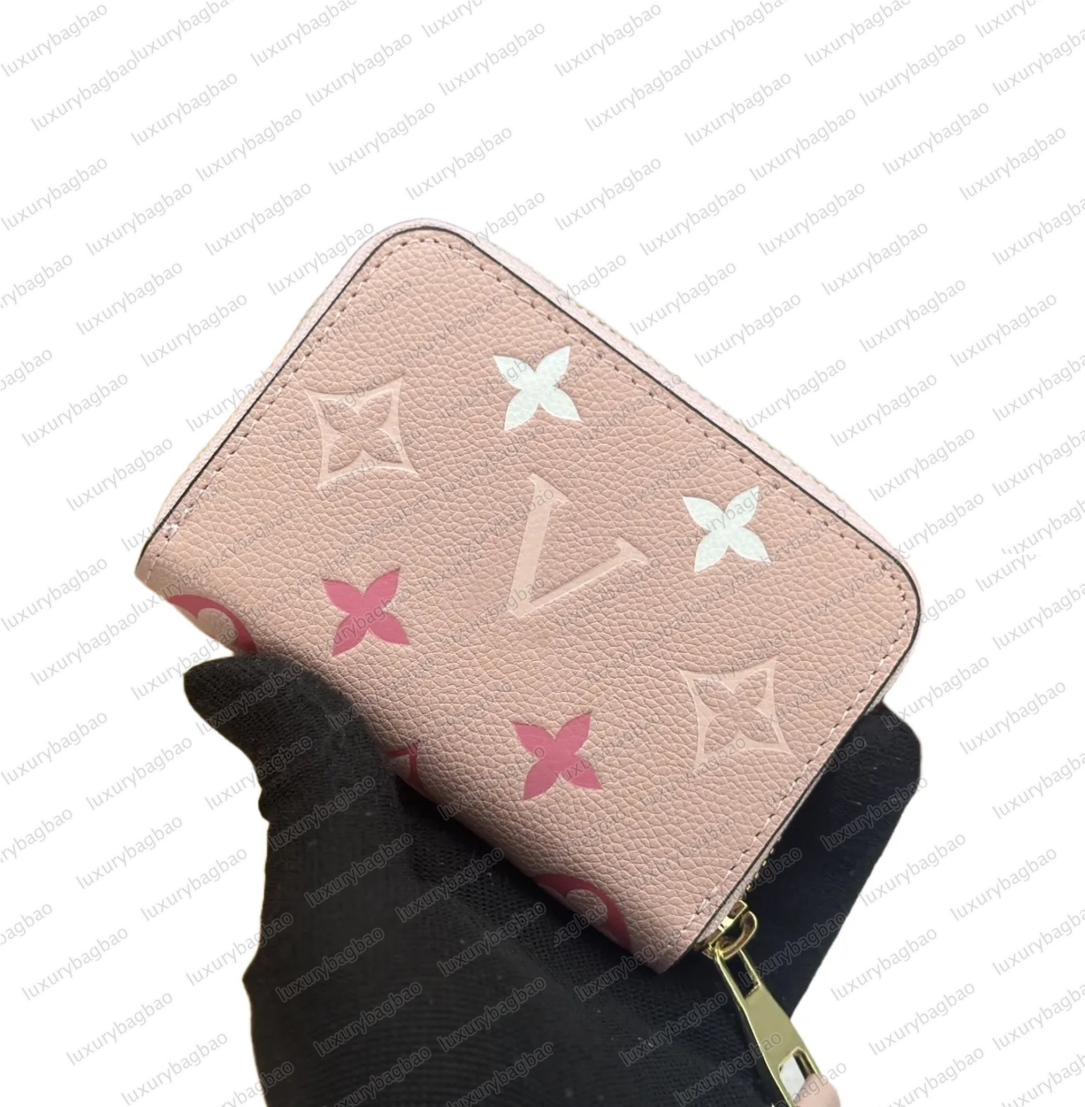 designer flowers zipper short wallets luxurys Men Women zipper leather bags Classic clutch wallet Letters coin Purse Plaid card holder Men's and women's wallets