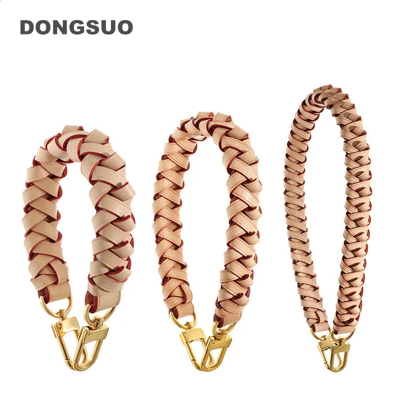 Vachetta cowskin woven strap genuine leather short handle for ner handbag purse bag parts accessories 260403