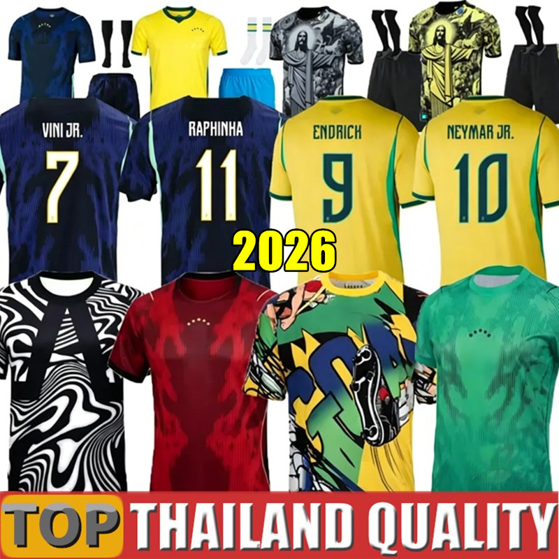 2026 World Cup BRAZILS soccer jerseys Camiseta de futbol PAQUETA RAPHINHA 26 football shirt maillots VINI JR 2027 brasil RICHARLISON men women kids NEYMAR JR Uniform