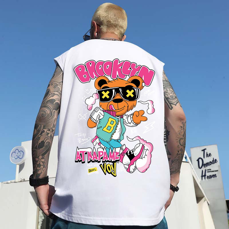 Summer Men's American Streetwear Athletic Tank Tops | Oversized Up to 300 Lbs Big & Tall Sleeveless Tees for Layering
