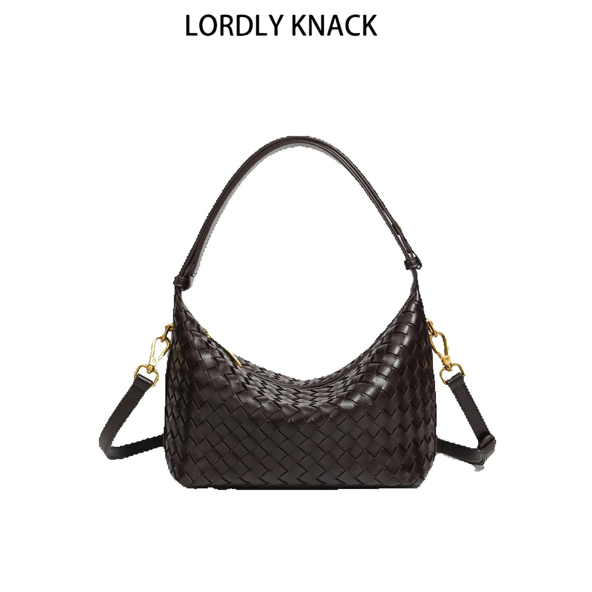 LORDLY KNACK New Model High-End Large-Capacity Portable Lunch Box Fashionable Crossbody Woven Bag, Niche Single-Shoulder Underarm Women's Bag