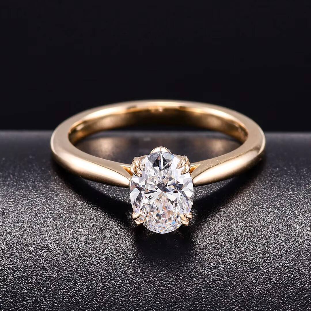 Hot Sale DEF VVS2 Lab Grown Diamond Engagement Ring 14k Solid Gold Ring Solitaire Diamond Fashion Jewelry Rings for Sale