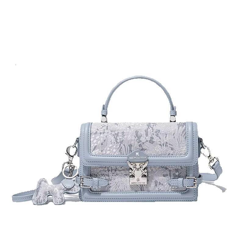 Niche Retro High-End Embroidered Shoulder Crossbody Small Square Bag For Women, New Model, Trendy And Versatile Commuter Handbag - view 3