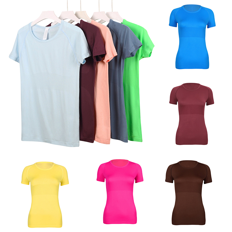 Women's Yoga T-Shirts Swiftly Tech High-Elasticity Breathable Running Top Quick-Drying, Seamless Short-Sleeve Sports and Cycling Wear