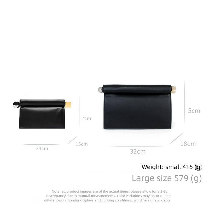 New trendy rolled-edge chain bag, versatile foldable clutch for shoulder or crossbody wear, light luxury with a high-end feel, evening bag