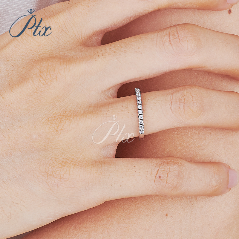 Women's Customized Sterling Silver 925 Eternity Band with 3 Carat Radiant Cut D Color VVS1 Moissanite