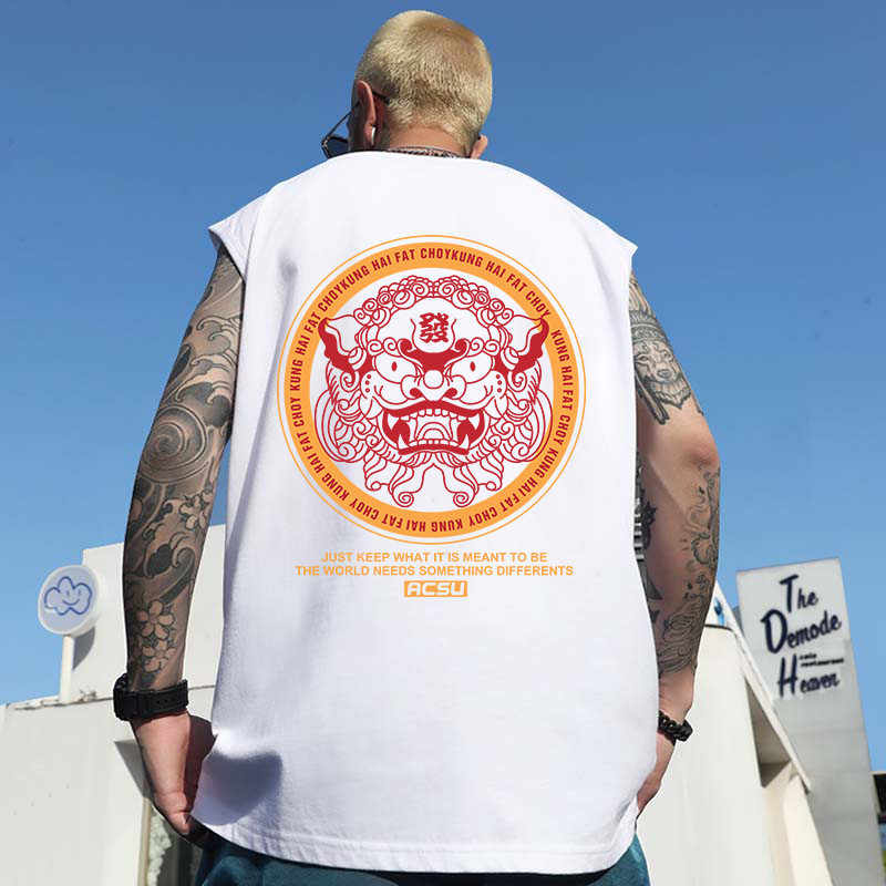 2026 Summer Men's Printed Tank Tops | American-Style Oversized Big & Tall Loose Athletic Sleeveless Tees